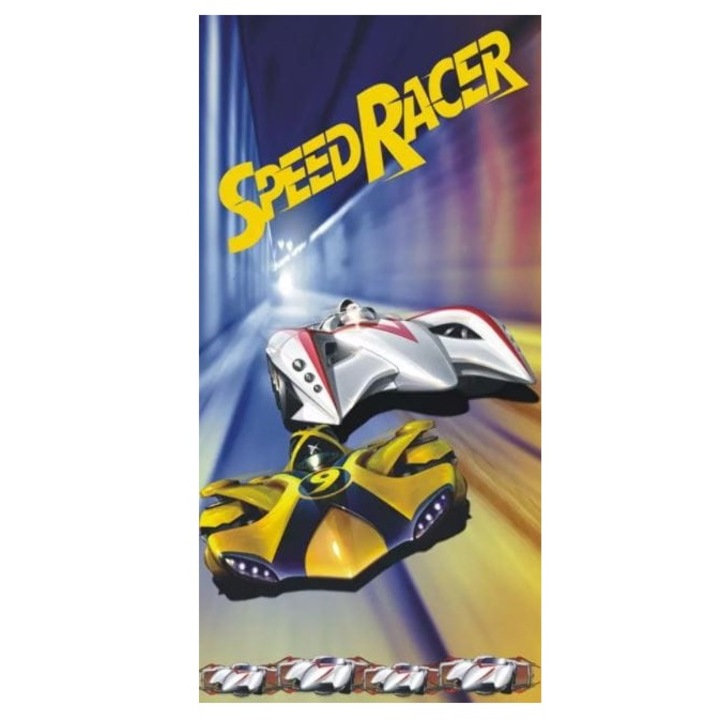 Prosop de baie pentru copii, Detexpol, Speed Racer, 350 g/m2, 75x150 cm, Multicolor