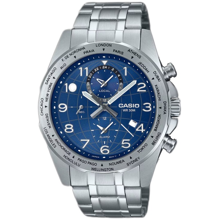 Ceas pentru barbati, Casio, Argintiu/Albastru