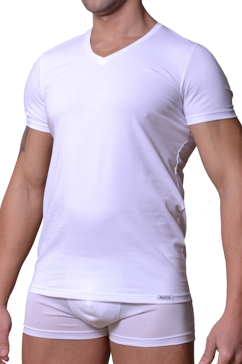 Мъжка тениска Maxly 5681А, Бял
