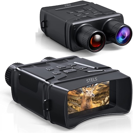 Бинокъл STELS R6, Infrared 1080P HD 5X Digital Zoom, 64GB, Нощно виждане, Черен