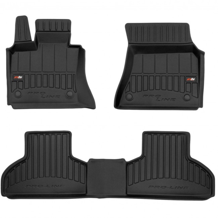 3D Гумени стелки Frogum съвместими с BMW X5 F15 2013-2018, 4 части, черни