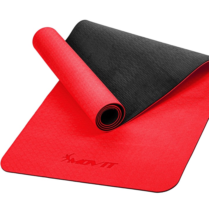 Covoras de gimnastica MOVIT® TPE, 190x60x0,6cm, rosu