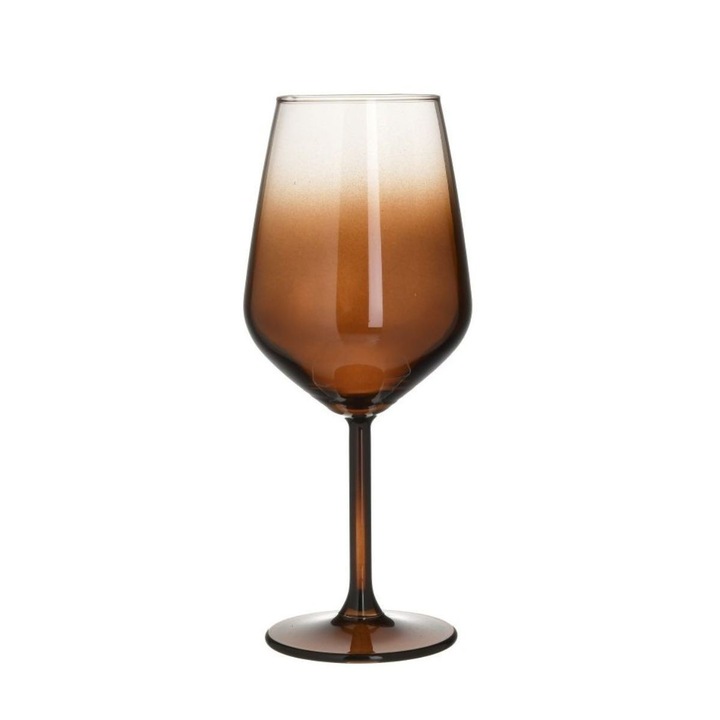 Комплект от 6 чаши за гръцко вино, прозрачно кафяво, стъкло, 490 ml, Inart
