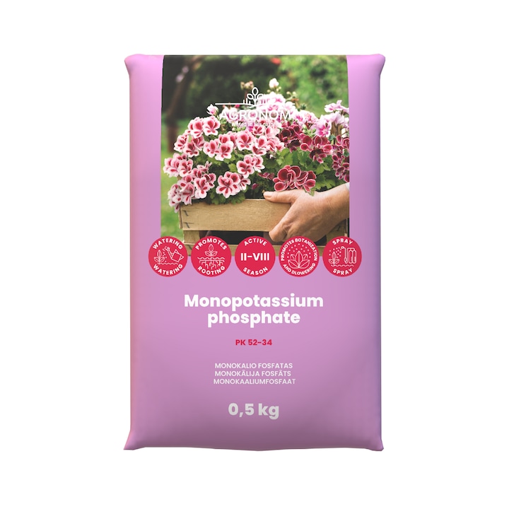 Ingrasamant mineral, Fosfat de Monopotasiu 0-52-34, Agronom, 0.5 kg