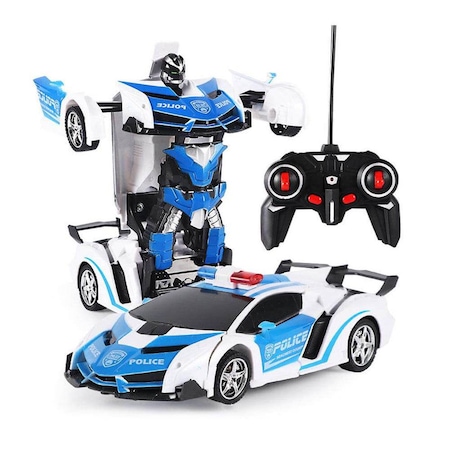 Masina Robot cu telecomanda 2 in 1 Police