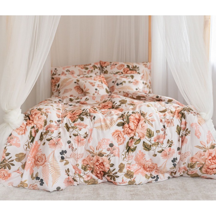 Lenjerie de pat FLOVERS 200x200 + 2x 70x80cm