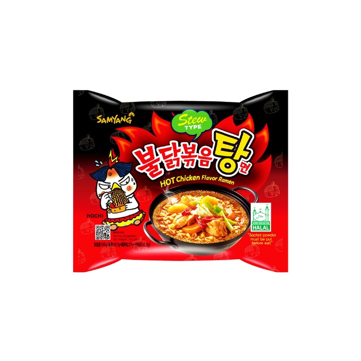 Разтворима супа SamYang, Рамен с вкус на люто пиле, 140гр