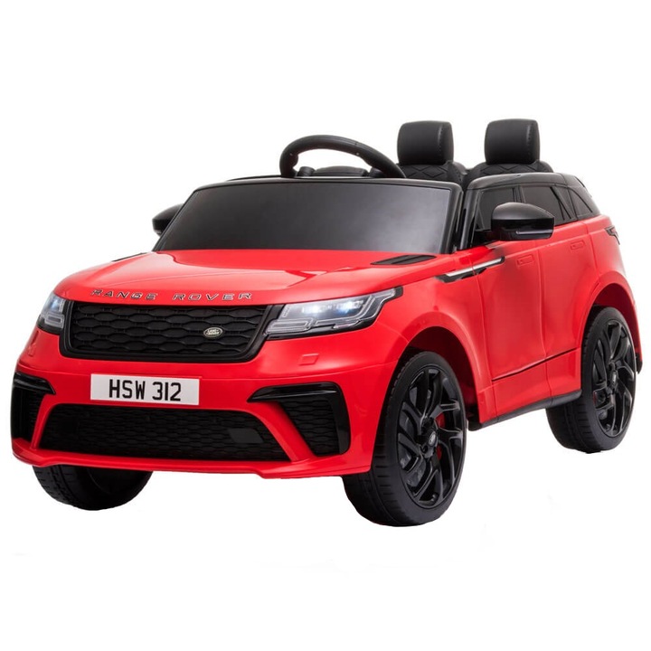 Masinuta electrica Range Rover Velar, 2 Motoare 12 Volti, Scaun piele ecologica, suspensii, rosie