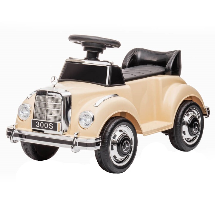 Masinuta electrica de epoca Mercedes 300S ride on, bej