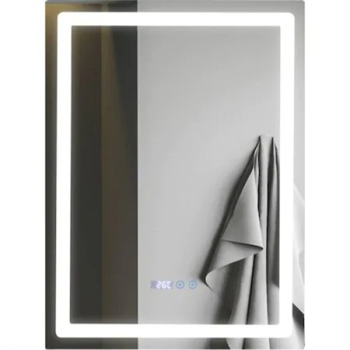 Oglinda Led Si Touch Cu Functie Dezaburire si Ceas 60x80 cm