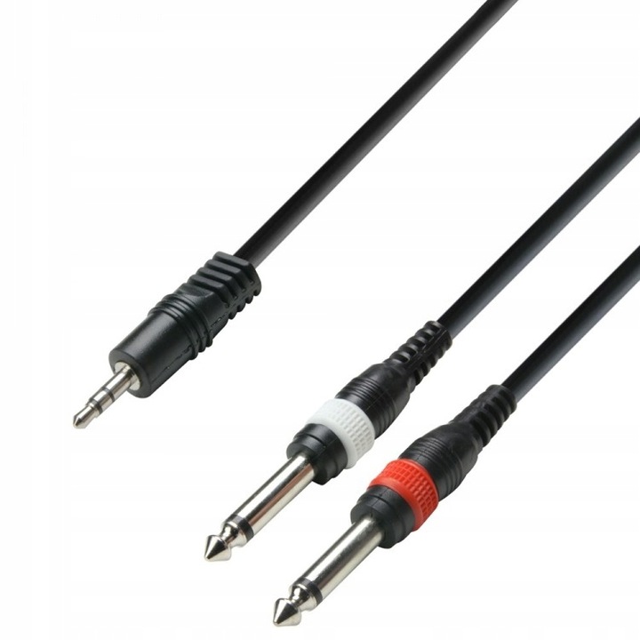Cablu audio, Adam, 2xJack, 6m, Negru