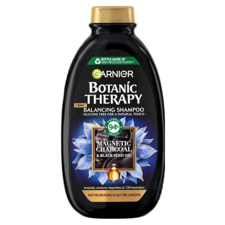 Set 2 x Sampon Garnier Botanic Therapy Magnetic Charcoal si Black Seed Oil, 400 ml