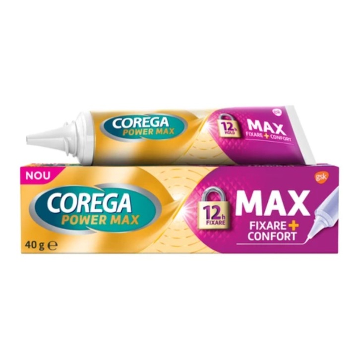 Set 2 x Crema Adeziva pentru Proteza Dentara Corega Max Fixare si Confort, 40 g