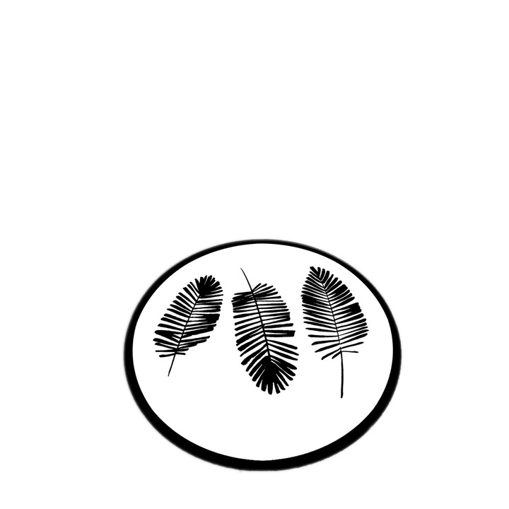 Covoras de baie Asi Home Hoja, Negru/Alb, 100 cm