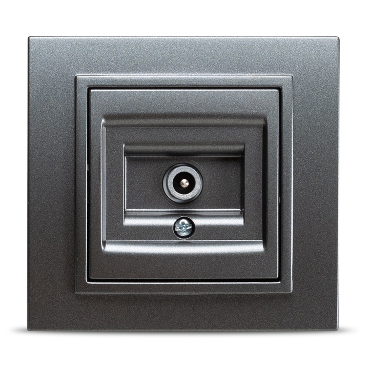 Priza TV Ecranata Intermediara Elbi Zena ST Gri Inchis