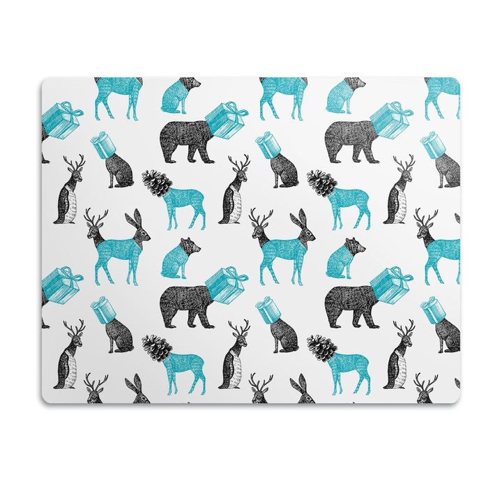 Covor PVC. Tulup. Vinil. Animale Pentru Copii. Negru. 60x40 cm. 010250340020100030146