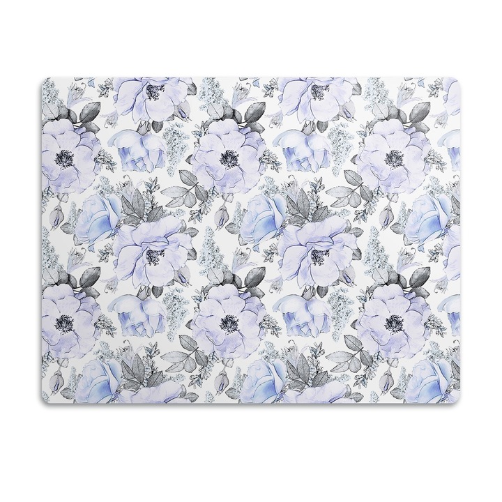 Covor PVC. Tulup. Vinil. Trandafiri Albastri. Violet. 90x60 cm. 010250340030100010869