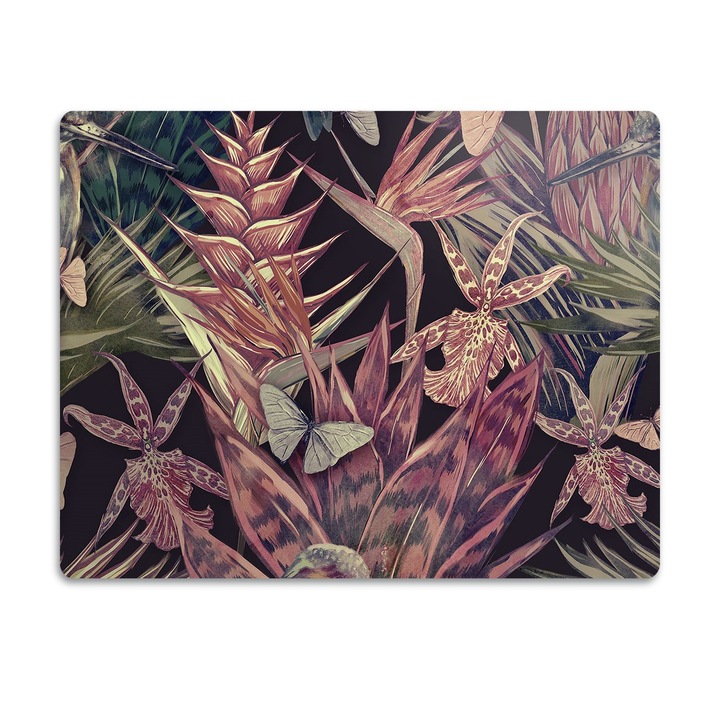 Covor PVC. Tulup. Vinil. Pasari Si Frunze. Violet. 90x60 cm. 010250340030100030278