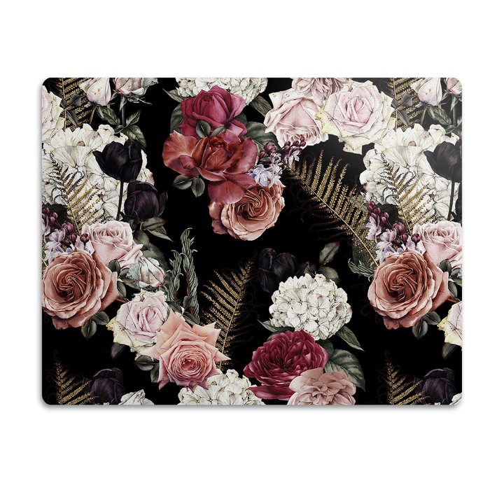 Covor PVC. Tulup. Vinil. Gradina Intunecata. Negru. 60x40 cm. 010250340020100029618