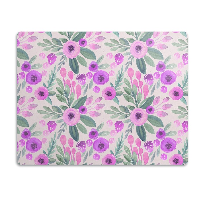 Covor PVC. Tulup. Vinil. Model De Flori. Alb. 45x35 cm. 010250340010100029600