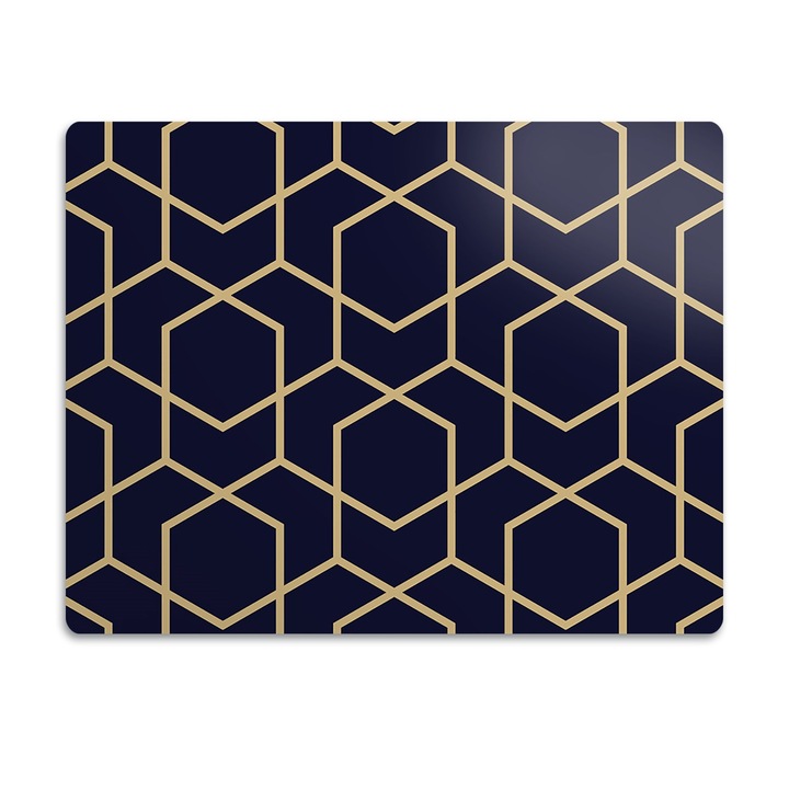 Covor PVC. Tulup. Vinil. Design Auriu. Albastru. 45x35 cm. 010250340010100030012