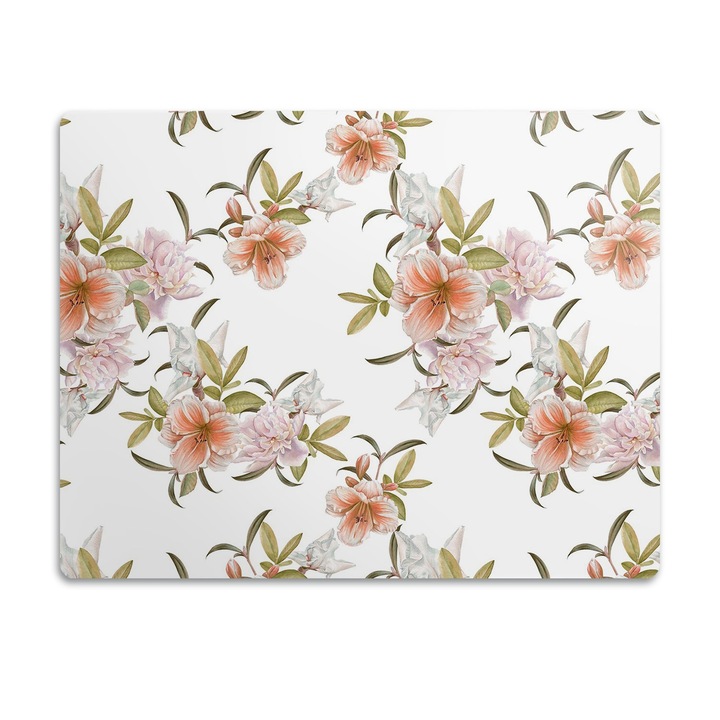 Covor PVC. Tulup. Vinil. Flori De Primavara. Portocaliu. 90x60 cm. 010250340030100011364