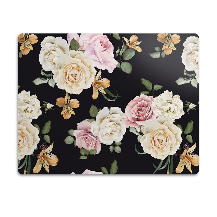 Covor PVC. Tulup. Vinil. Trandafiri De Epoca. Multicolor. 90x60 cm. 010250340030100030038