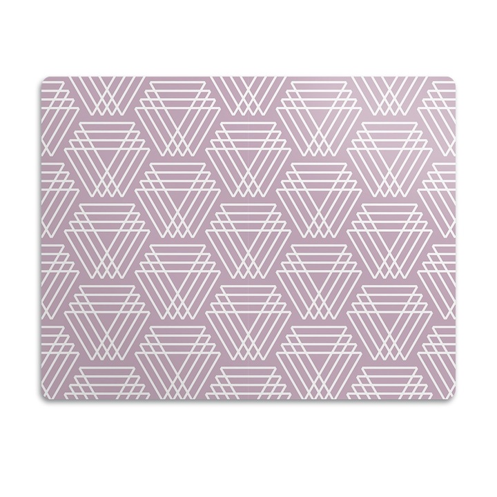 Covor PVC. Tulup. Vinil. Triunghiuri Roz. Roz. 90x60 cm. 010250340030100011762