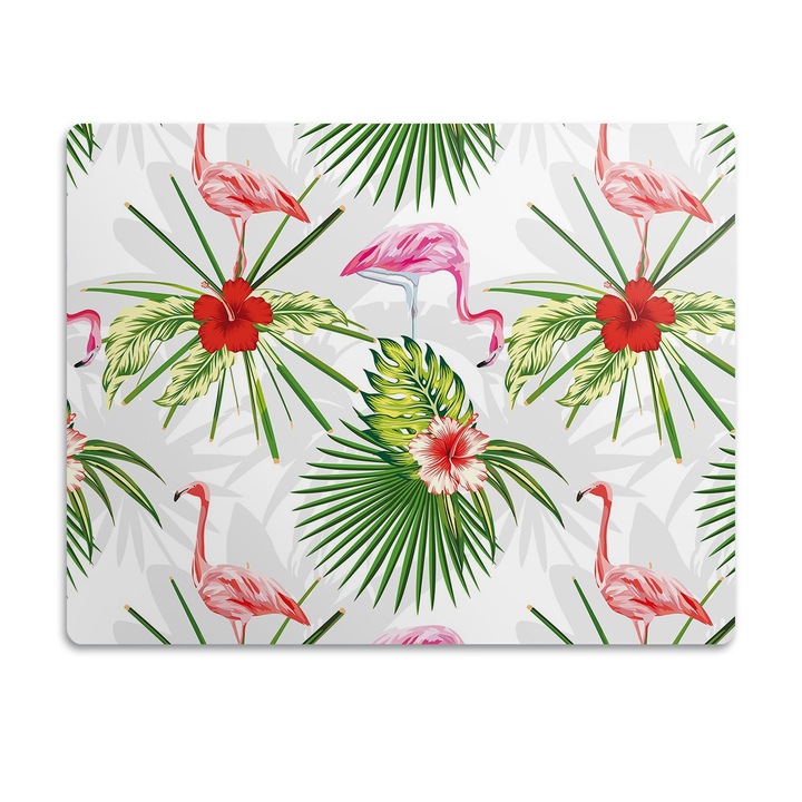 Covor PVC. Tulup. Vinil. Flori De Flamingo. Verde. 90x60 cm. 010250340030100030034