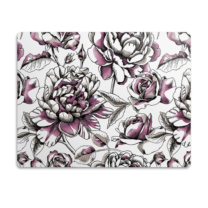 Covor PVC. Tulup. Vinil. Trandafiri. Violet. 90x60 cm. 010250340030100011361