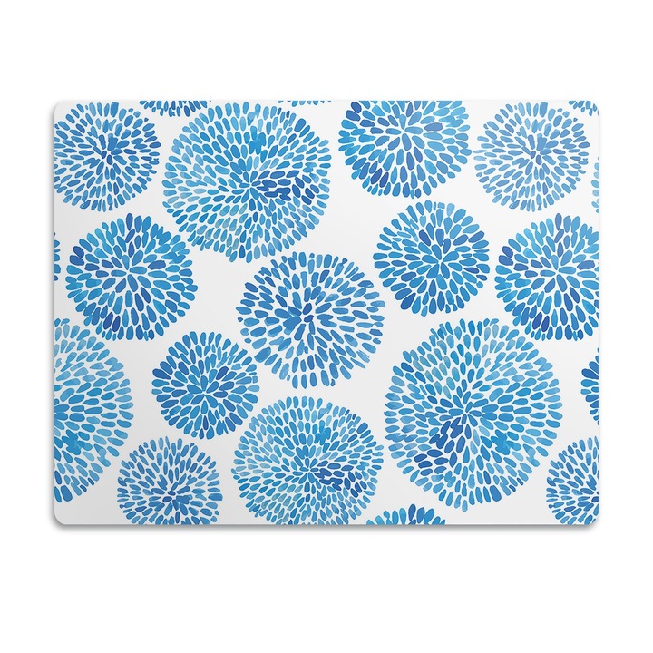 Covor PVC. Tulup. Vinil. Design Japonez. Albastru. 90x60 cm. 010250340030100029299