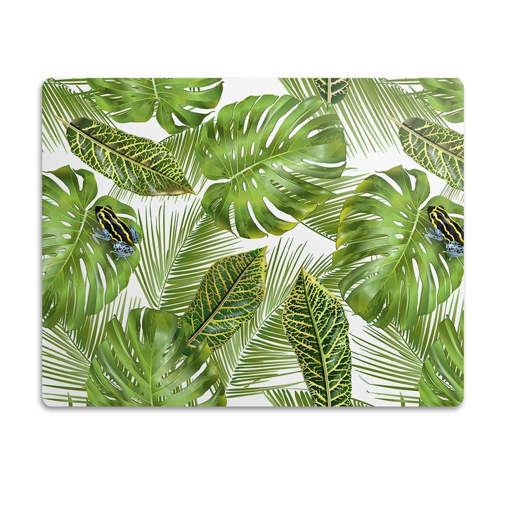 Covor PVC, Tulup, Vinil, Broasca Pe O Frunza, Verde, 45x35 cm, 010250340010100011848