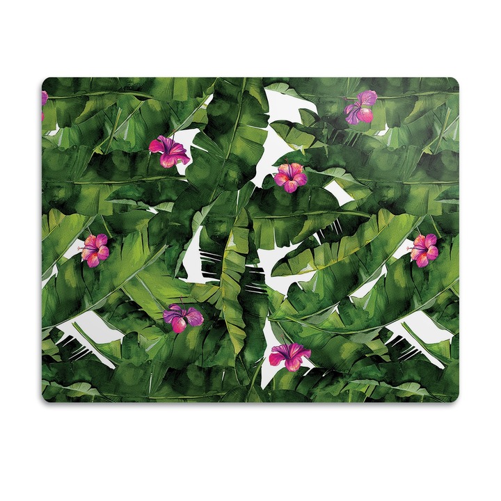 Covor PVC. Tulup. Vinil. Flori De Hibiscus. Verde. 90x60 cm. 010250340030100011885