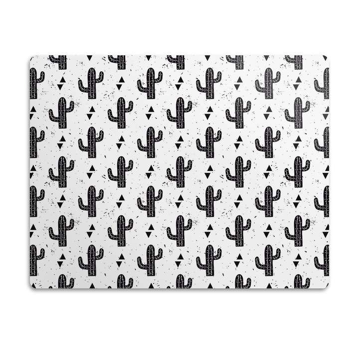 Covor PVC. Tulup. Vinil. Cactusi Negri. Alb. 90x60 cm. 010250340030100030628