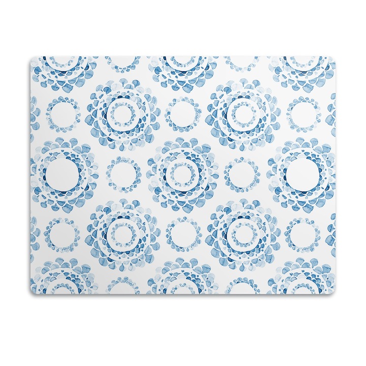 Covor PVC. Tulup. Vinil. Rotile Albastre. Albastru. 90x60 cm. 010250340030100030774