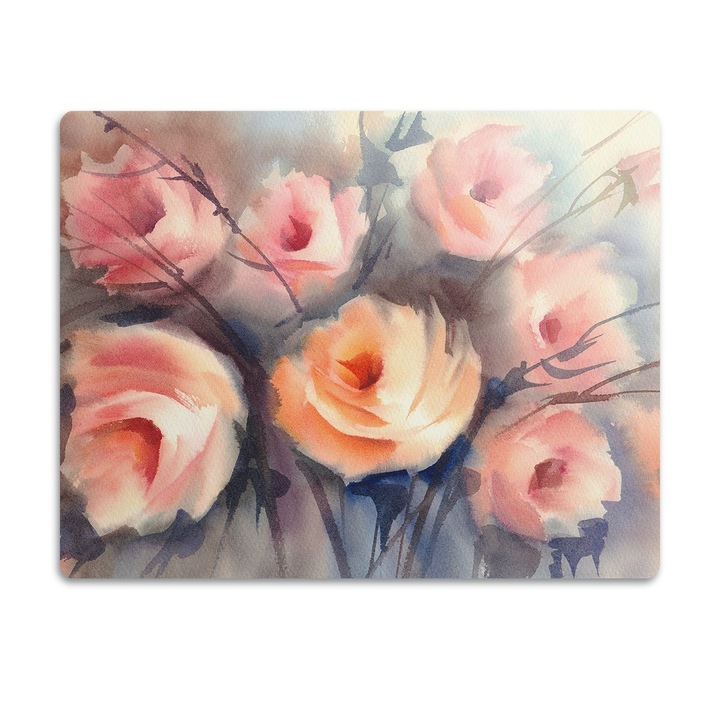 Covor PVC. Tulup. Vinil. Trandafiri Portocalii. Portocaliu. 90x60 cm. 010250340030100030539