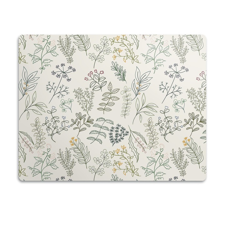 Covor PVC. Tulup. Vinil. Frunze Verzi. Crema. 90x60 cm. 010250340030100030871