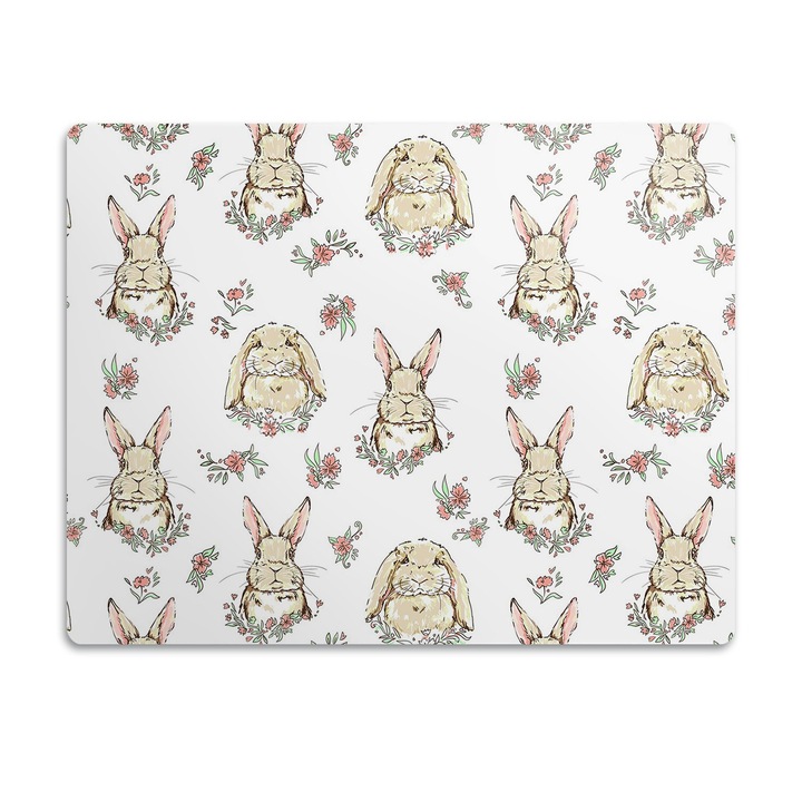 Covor PVC. Tulup. Vinil. Iepuri Maro Deschis. Bej. 90x60 cm. 010250340030100030556