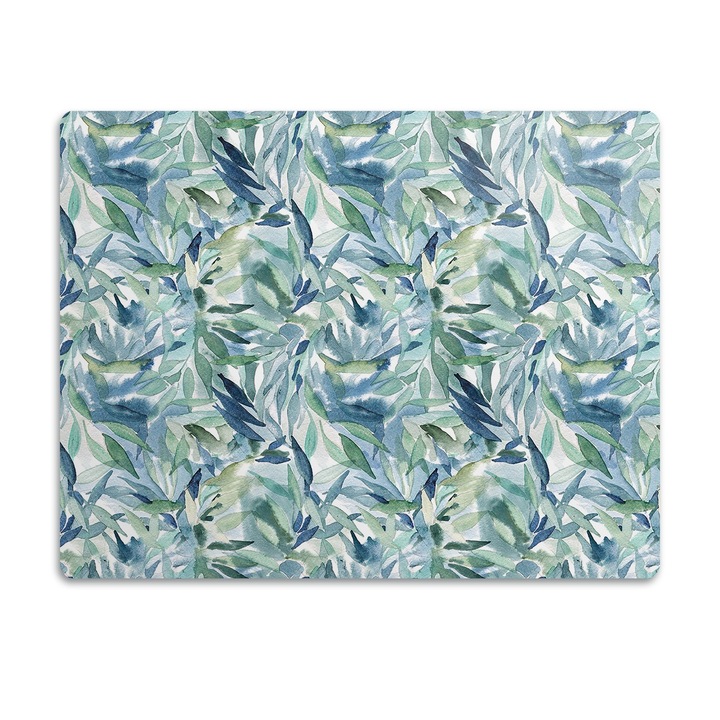 Covor PVC. Tulup. Vinil. Frunze Pastel. Albastru. 90x60 cm. 010250340030100030723