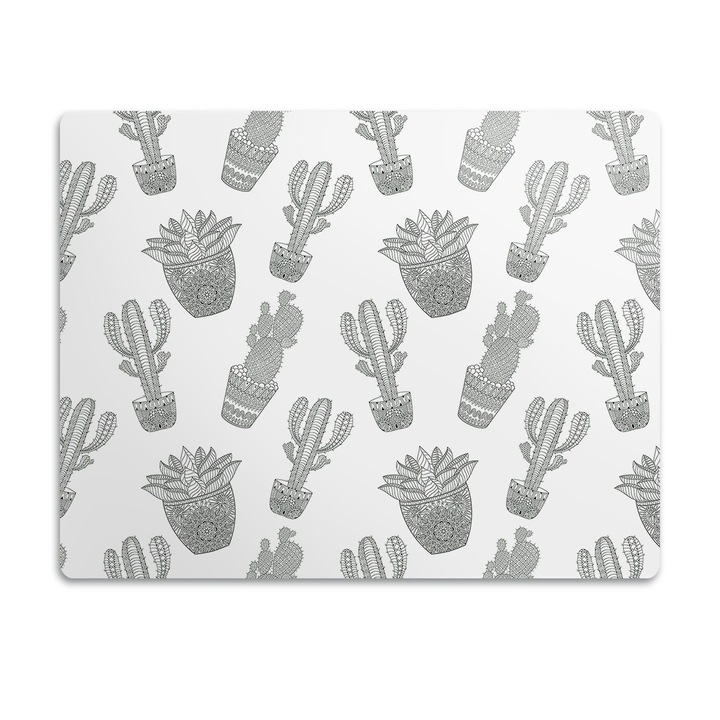 Covor PVC. Tulup. Vinil. Cactusi Mexicani. Gri. 90x60 cm. 010250340030100030202