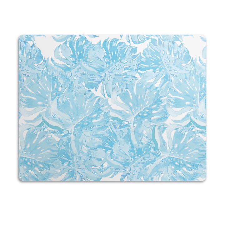 Covor PVC, Tulup, Vinil, Frunze De Palmier, Albastru, 90x60 cm, 010250340030100012234