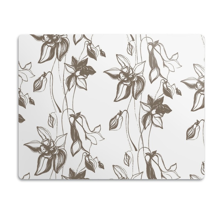 Covor PVC. Tulup. Vinil. Desenul Florii. Gri. 60x40 cm. 010250340020100012522