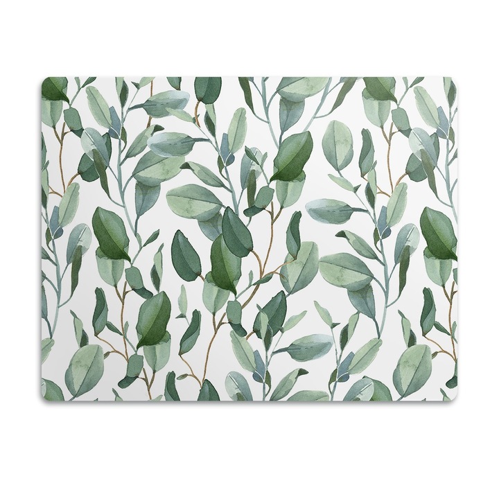 Covor PVC. Tulup. Vinil. Frunze De Eucalipt. Gri. 90x60 cm. 010250340030100030854