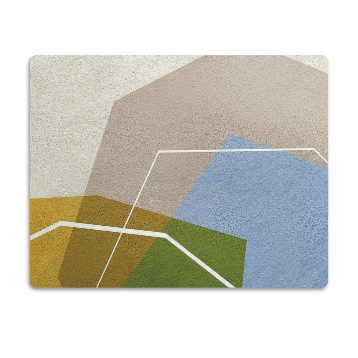 Covor PVC. Tulup. Vinil. Figuri Geometrice. Bej. 90x60 cm. 010250340030100012311