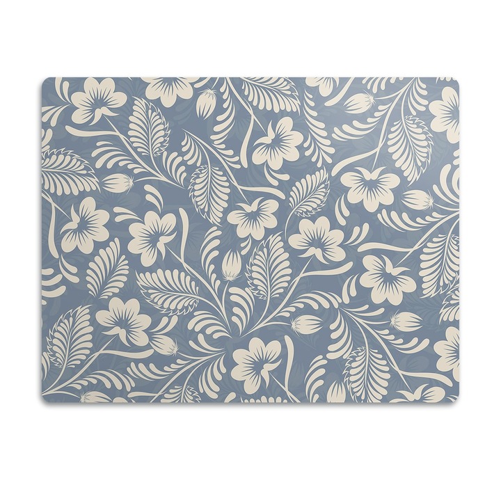 Covor PVC. Tulup. Vinil. Ornament Albastru. Gri. 45x35 cm. 010250340010100030460