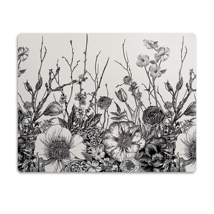 Covor PVC. Tulup. Vinil. Lunca. Negru. 90x60 cm. 010250340030100030833