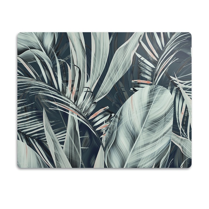 Covor PVC. Tulup. Vinil. Frunze Exotice. Albastru. 90x60 cm. 010250340030100031326