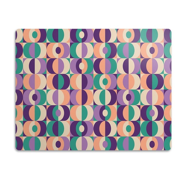 Covor PVC. Tulup. Vinil. Patrate Si Roti. Multicolor. 90x60 cm. 010250340030100030327