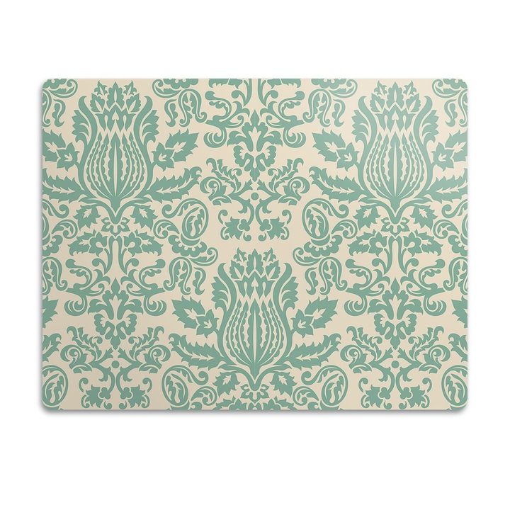 Covor PVC. Tulup. Vinil. Damasc Verde. Verde. 90x60 cm. 010250340030100030258