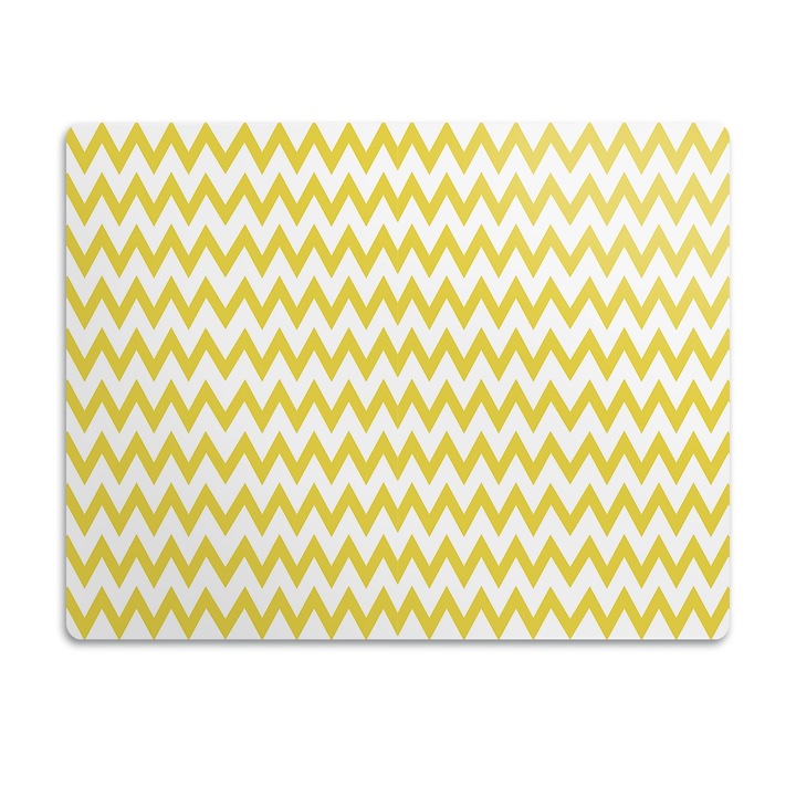 Covor PVC. Tulup. Vinil. Zigzaguri Galbene. Galben. 90x60 cm. 010250340030100030661